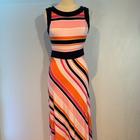 Land’s end stretch Lycra striped maxi dress size small - Picture 13 of 14